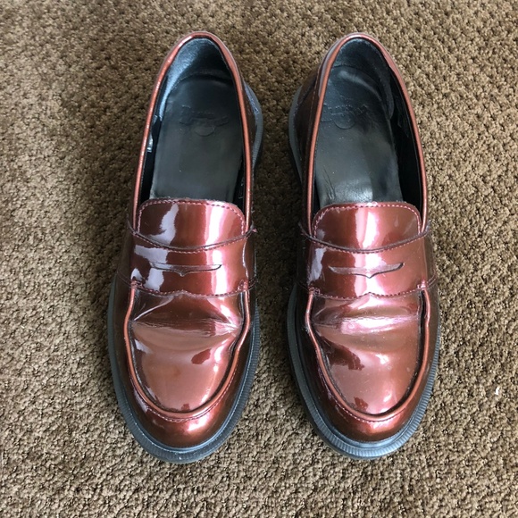 maroon patent leather doc martens